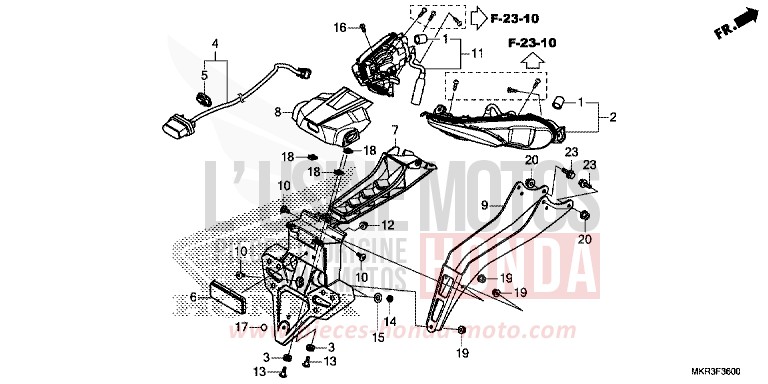 FEU ARRIERE von CBR1000RR SP SP1 SP2 GRAND PRIX RED (R380) von 2020